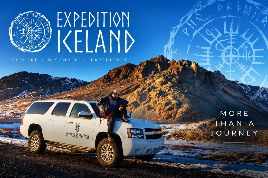 Expedition Iceland – biały terenowy Chevrolet na islandzkiej drodze pod górą