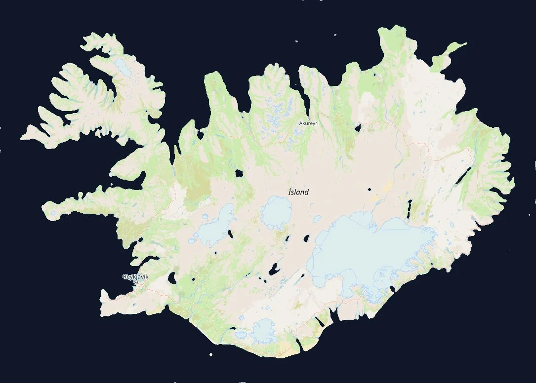 Mapa Islandii (OpenStreetMap)