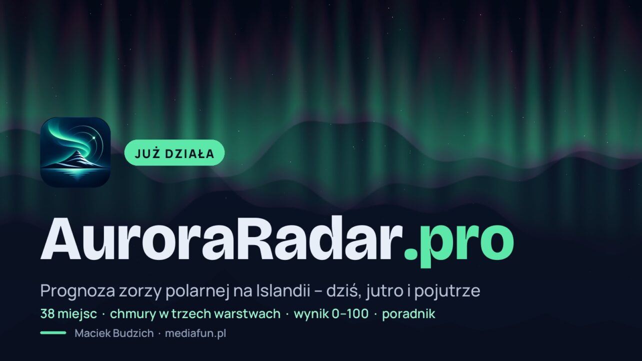 AuroraRadar.pro – prognoza zorzy polarnej na Islandii na dziś, jutro i pojutrze