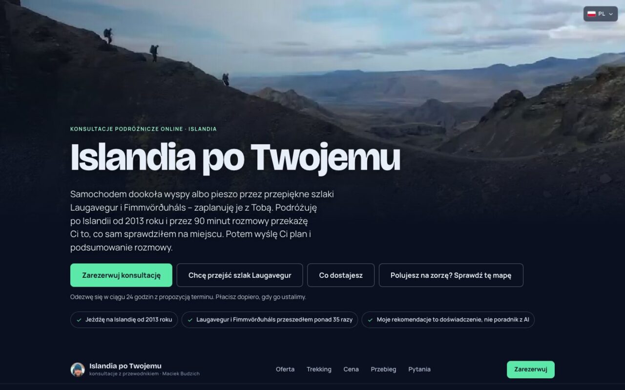 Odświeżona strona konsultacji podróżniczych Islandia po Twojemu